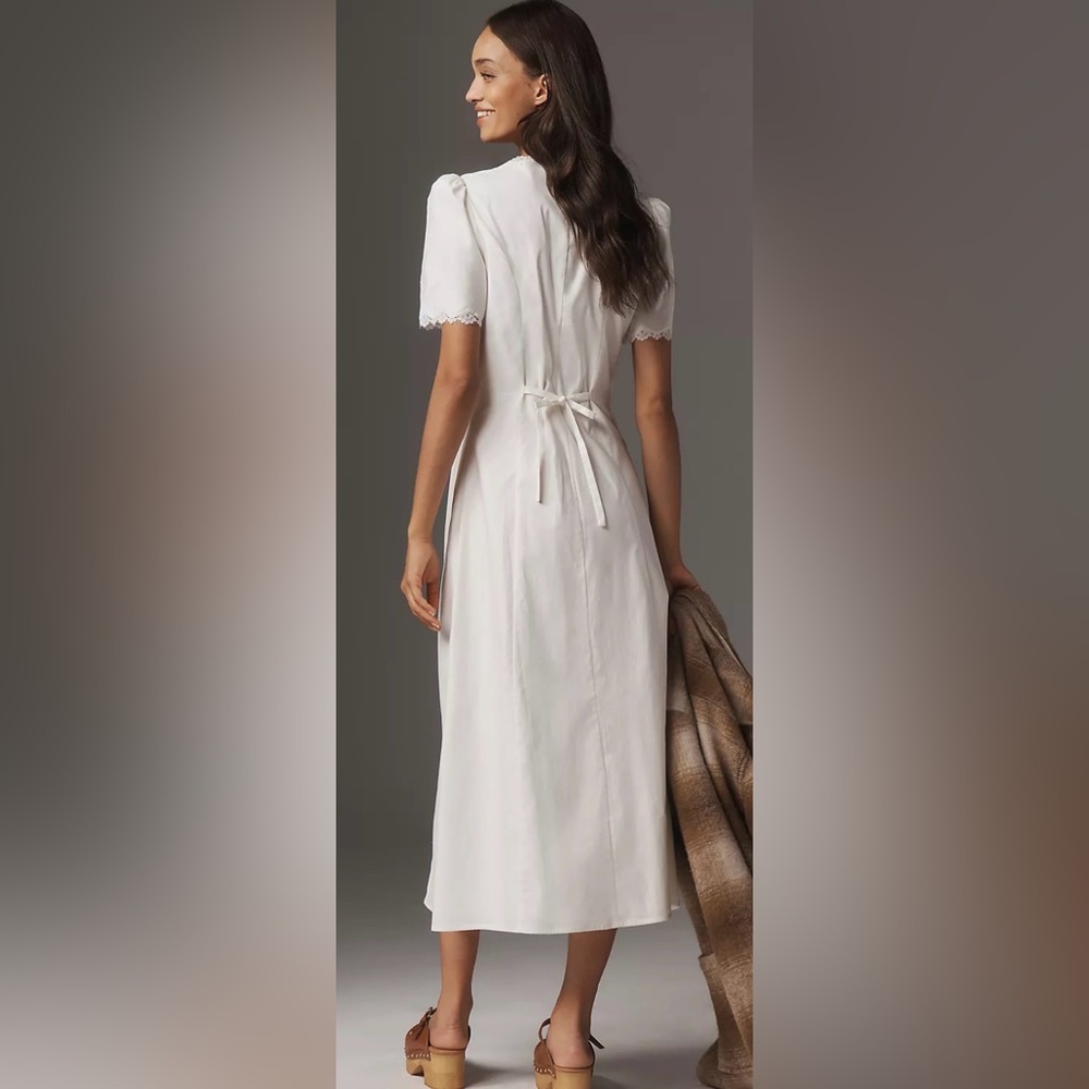 Reformation Alida Organic Cotton Button-Up Midi Dress size 6 - Picture 2 of 9